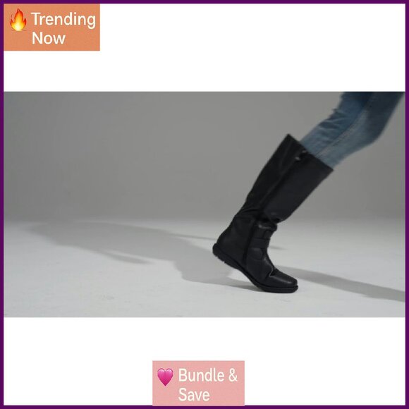 Women's Faux Fur-Lined Knee High Winter Boots Stiletto Heel Zipper - Picture 8 of 8